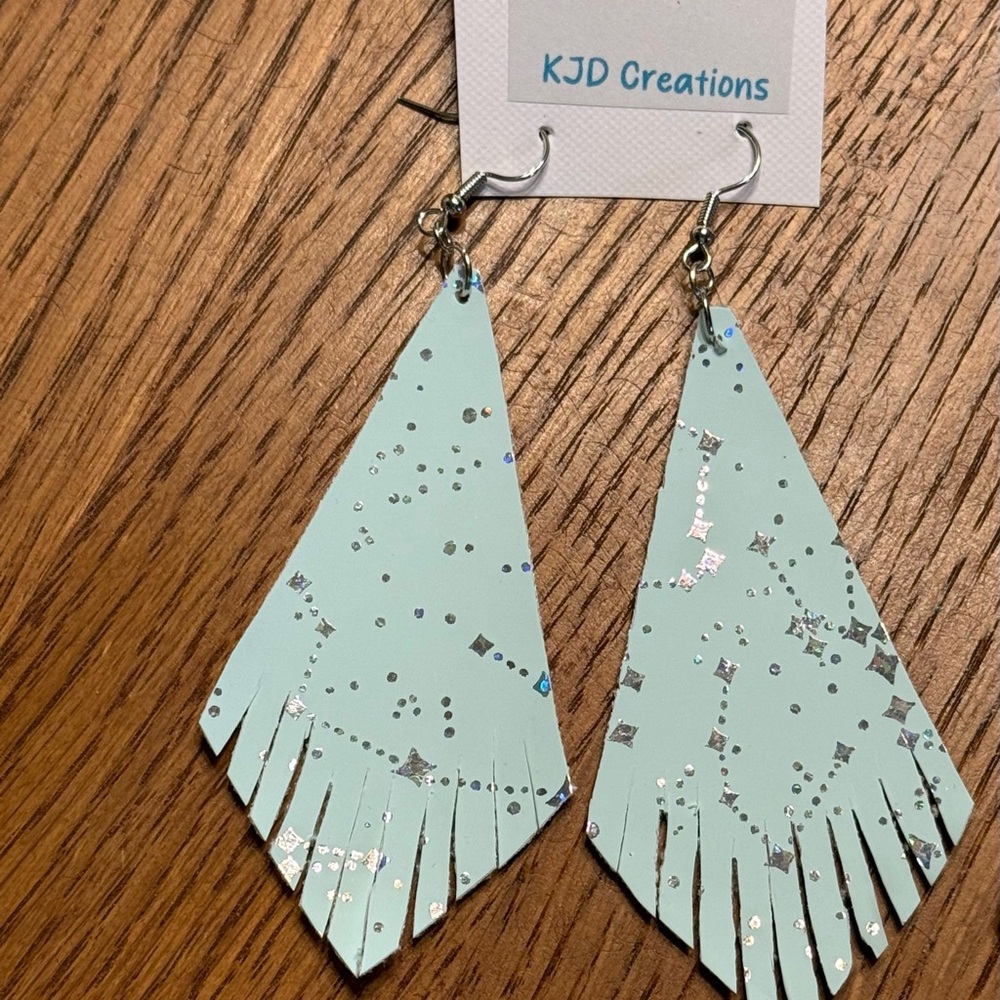 Mint Green Fringe Earrings